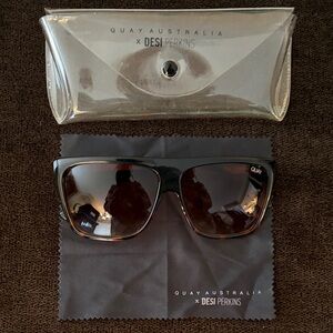 Quay Australia X Desi Perkins Oversized Tortoiseshell Sunglasses